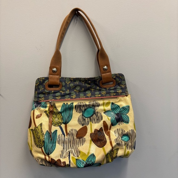 Fossil Keyper Coated Canvas Tote Bag Purse - Picture 9 of 16